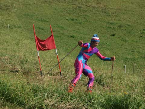 jeux et compétition de ski sur herbe